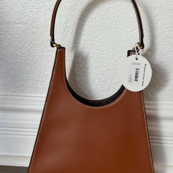 Staud Rey Tan Leather Structured Shoulder Bag - Picture 6 of 8